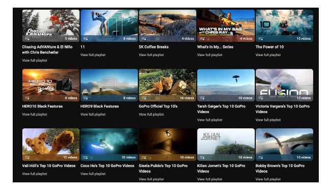 social media is GoPro's YouTube channel