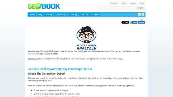 SEO Book Keyword Density Analyzer